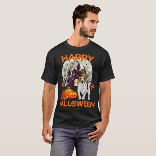 Pumpkin Jack Russell Terrier Happy Halloween Dog G T-shirt (Voorkant volledig)