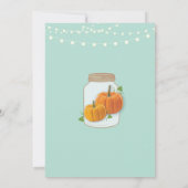 Pumpkin Jar Herfst Mint Lights Baby shower Uitnodi Kaart (Achterkant)