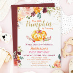 Pumpkin Kids Birthday Party Herfst Burgundy Floral Kaart<br><div class="desc">Pumpkin Burgundy Floral-Baby doodt de uitnodiging van de Birthday Party. U kunt deze sjabloon gemakkelijk personaliseren om uniek van u te zijn! (1) Voor verdere aanpassing, gelieve de "pas verder"verbinding aan en ons ontwerphulpmiddel te gebruiken om deze sjabloon te wijzigen. (2) Als u de voorkeur geeft aan Zelfkleerpapier/matte afwerking, kunt...</div>