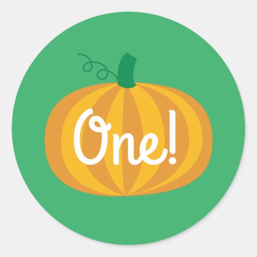 Pumpkin Kids Birthday Party Ronde Sticker (Voorkant)
