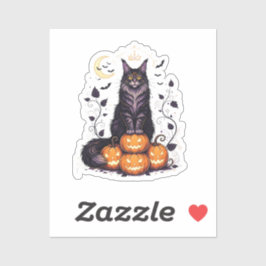 Pumpkin King Coon - Maine Coon Halloween Sticker