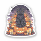 Pumpkin King Fold - Schotse Vouw Kat Halloween Sticker (Voorkant)