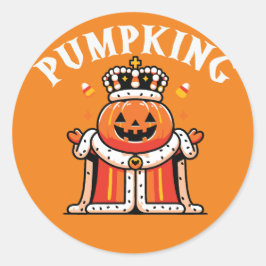 Pumpkin King Halloween Royalty-Sticker Ronde Sticker