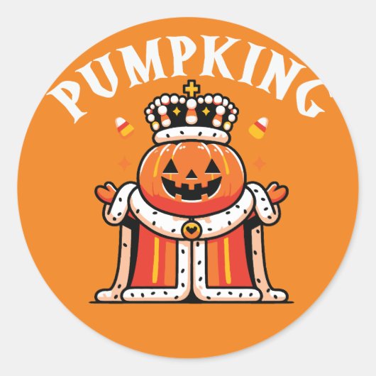 Pumpkin King Halloween Royalty-Sticker Ronde Sticker (Voorkant)