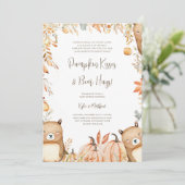 Pumpkin Kisses & Beer Hugs Baby shower Uitnodiging (Staand voorkant)