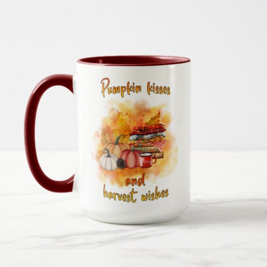 Pumpkin Kisses en Harvest Wishes 15oz Mok (Links)