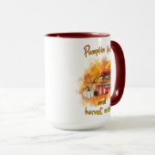 Pumpkin Kisses en Harvest Wishes 15oz Mok (Voorkant rechts)