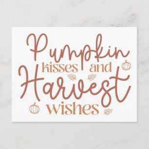Pumpkin Kisses en Harvest Wishes Briefkaart