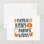 Pumpkin Kisses en Harvest Wishes Briefkaart (Voorkant / Achterkant)