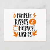Pumpkin Kisses en Harvest Wishes Briefkaart (Voorkant)