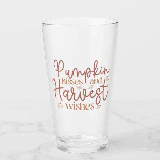 Pumpkin Kisses en Harvest Wishes Glas (Voorkant)
