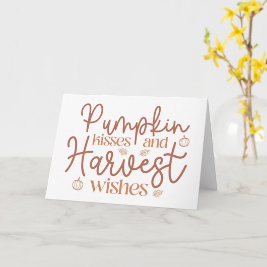 Pumpkin Kisses en Harvest Wishes Kaart (Gele Bloem)