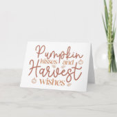 Pumpkin Kisses en Harvest Wishes Kaart (Voorkant)
