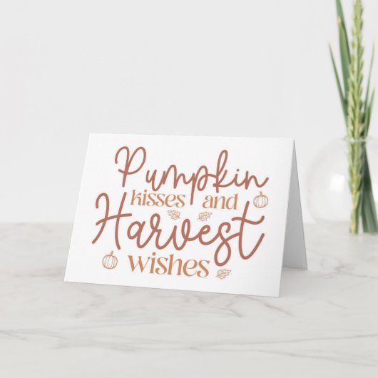 Pumpkin Kisses en Harvest Wishes Kaart (Voorkant)