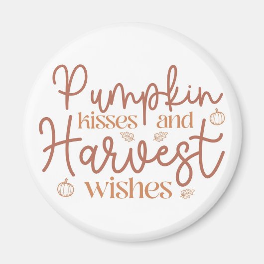 Pumpkin Kisses en Harvest Wishes Magneet (Voorkant)