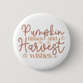 Pumpkin Kisses en Harvest Wishes Ronde Button 5,7 Cm (Voorkant)