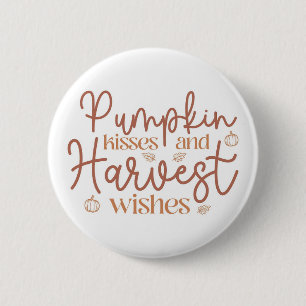 Pumpkin Kisses en Harvest Wishes Ronde Button 5,7 Cm