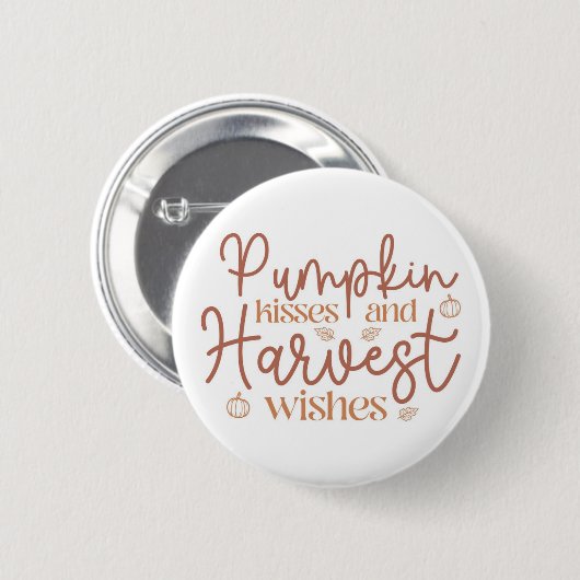 Pumpkin Kisses en Harvest Wishes Ronde Button 5,7 Cm (Voorkant /achterkant)
