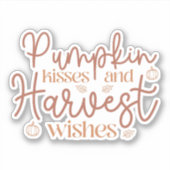 Pumpkin Kisses en Harvest Wishes Sticker (Voorkant)