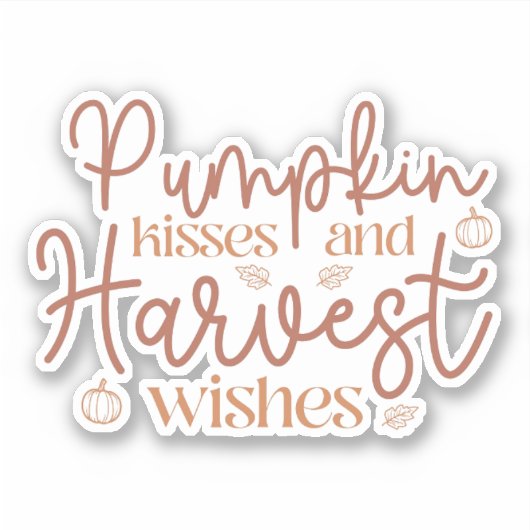 Pumpkin Kisses en Harvest Wishes Sticker (Voorkant)