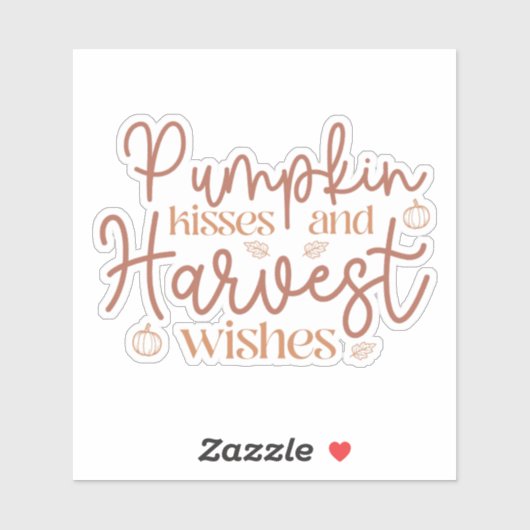 Pumpkin Kisses en Harvest Wishes Sticker (Vel)