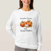 Pumpkin Kisses en Harvest Wishes T-shirt (Voorkant)