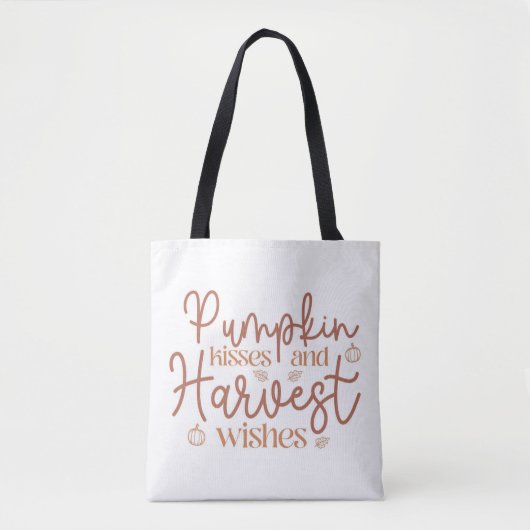 Pumpkin Kisses en Harvest Wishes Tote Bag (Voorkant)
