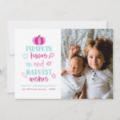 Pumpkin Kisses & Harvest Wishes Photo Cards Kaart (Voorkant)