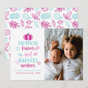 Pumpkin Kisses & Harvest Wishes Photo Cards Kaart