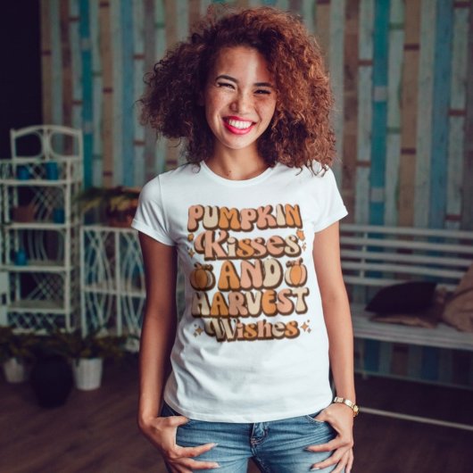Pumpkin Kisses & Harvest Wishes T-shirt
