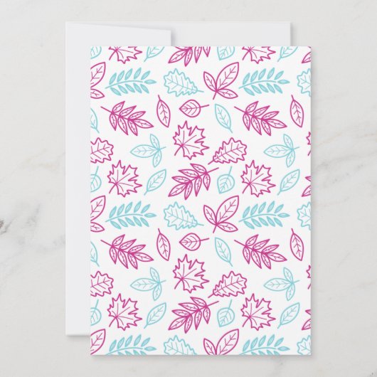 Pumpkin Kisses & Harvest Wishes Thanksgiving Party Kaart (Achterkant)