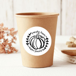 Pumpkin Kisses Harvest Wishes Thanksgiving Ronde Sticker