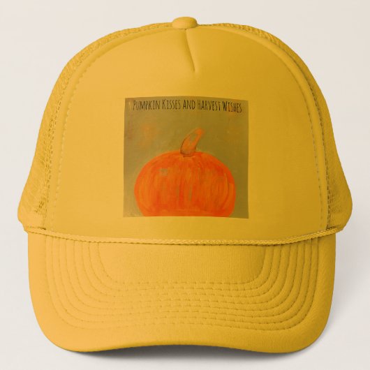 Pumpkin Kisses & Harvest Wishes Trucker Hat Trucker Pet (Voorkant)