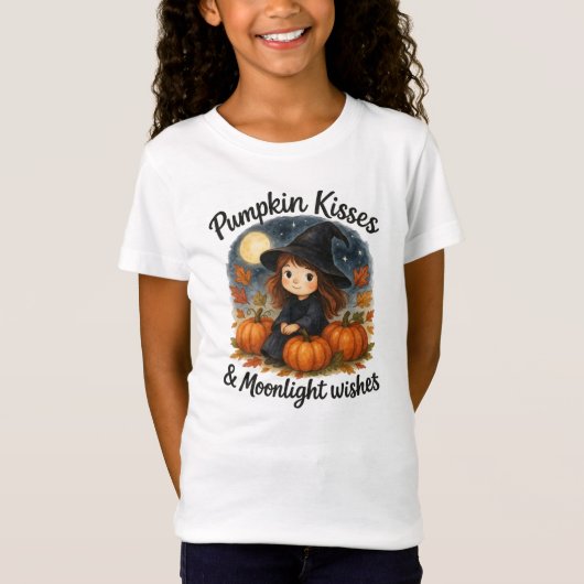 Pumpkin Kisses & Moonlight Wishes T-shirt (Voorkant)