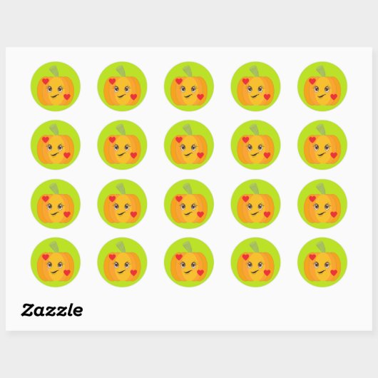 Pumpkin Kisses Ronde Sticker (Vel)