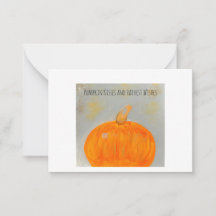Pumpkin Kisses White Flat Note Kaart