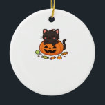 Pumpkin Kitty Parade Essential T-Shirt Keramisch Ornament<br><div class="desc">Pumpkin Kitty Parade Essential T-Shirt</div>