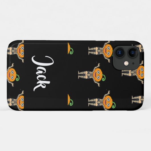 Pumpkin-kop op het skelet Case-Mate iPhone case (Achterkant (horizontaal))