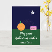 Pumpkin krijgt zijn wens: Halloween Kaart (Gele Bloem)