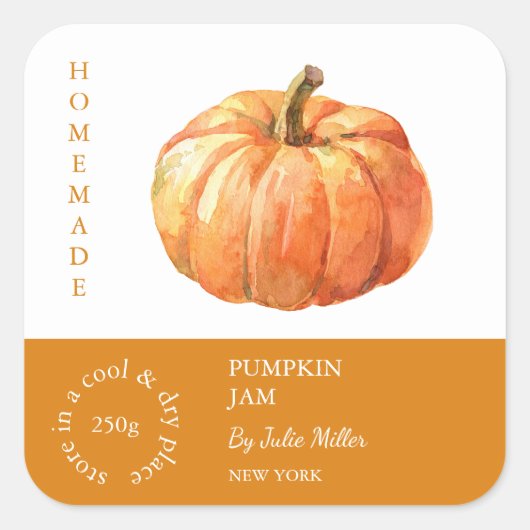 Pumpkin-label voor kleine bedrijven vierkante sticker (Voorkant)