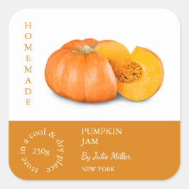 Pumpkin-label voor kleine bedrijven vierkante sticker
