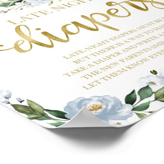 Pumpkin Late Night Diapers Baby shower Game Sign Poster (Hoek)