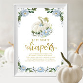 Pumpkin Late Night Diapers Baby shower Game Sign Poster