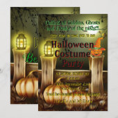 Pumpkin Latern Light Scary Halloween Costume Party Kaart (Voorkant / Achterkant)