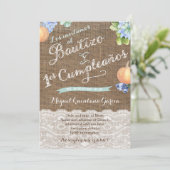 Pumpkin Latino Baptism 1e verjaardag Spaans Kaart (Staand voorkant)