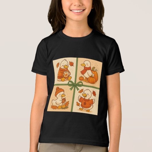 Pumpkin Latte Goose Herfst Tri-Blend Shirt (Voorkant)