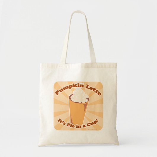 Pumpkin Latte Lover Slogan Cartoon Fun Design Tote Bag (Voorkant)