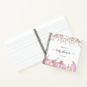 Pumpkin Leaves Herfst Pink Baby shower Guestbook Notitieboek (Binnen)