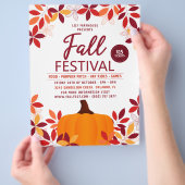 Pumpkin Leaves Lijst Herfst Festival Event Flyer (Hand)