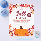 Pumpkin Leaves Lijst Herfst Festival Event Flyer (Enkel)